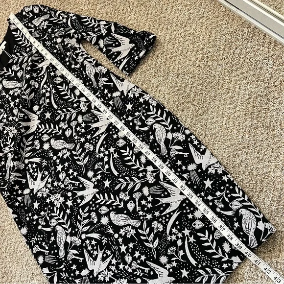 Boden Womens Size US 14 Winifred Dress Black Mystic Woodland Jacquard Bird Print - Picture 7 of 8